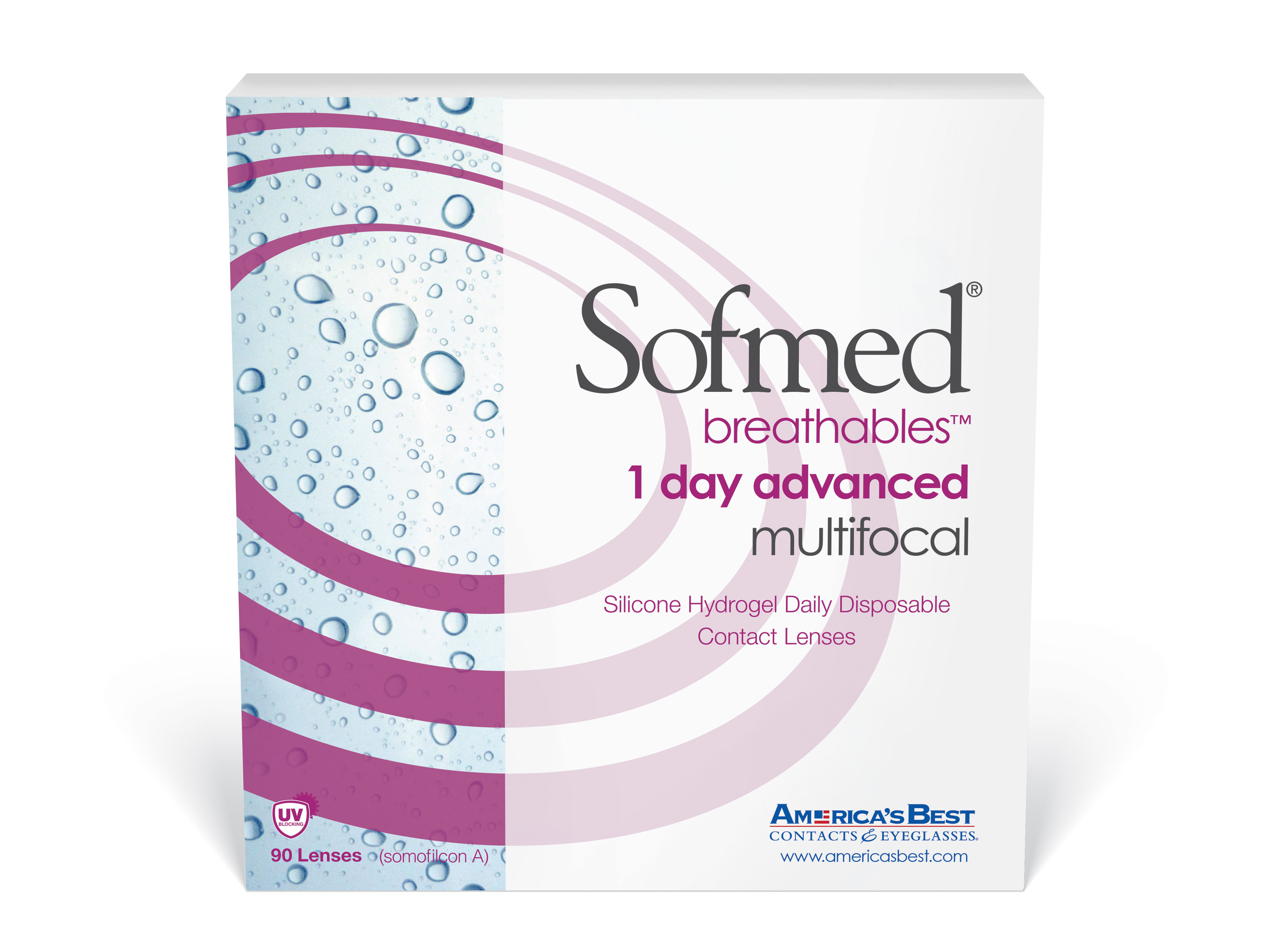 Sofmed Breathables 1-Day Advanced Multifocal Medium Add 90PK large view angle 0